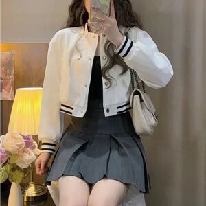 American Apparel Cropped Varsity Jacket